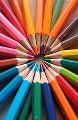 Fototapeta premium color pencils on a white background