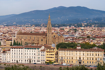 Fototapeta premium Florence, Italy - November 5, 2024: Florence cityscape and Pazzi Chapel
