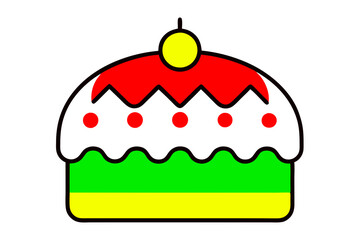 vector outline icon of Christmas cake