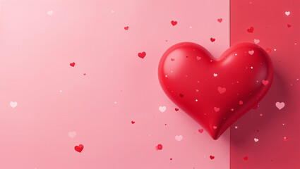 Red hearts. Realistic 3d design icon heart symbol love. illustration