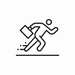 human late for work run worker icon sign vector