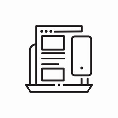 newspaper on laptop phone icon sign vector