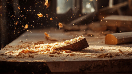 Shavings and fine sawdust add a sense of authenticity to the scene.