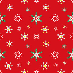 Cute snowflakes seamless pattern