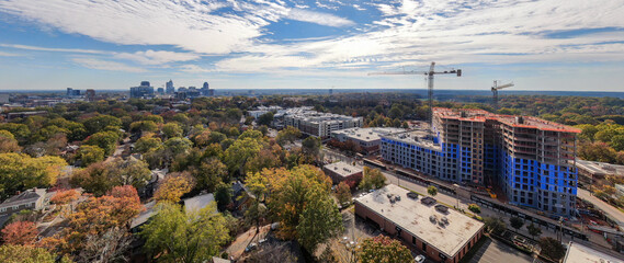 Daytime Drone Images of Downtown Raleigh North Carolina - Various 