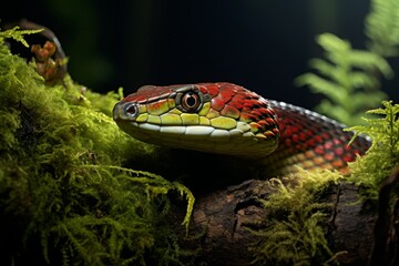 Fototapeta premium Year of the green wood snake depicted in midjourney prompt for enhanced relevance in search results