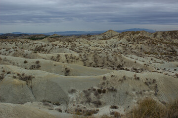 View of the Abanilla desert or Mahoya Desert in Murcia, Spain