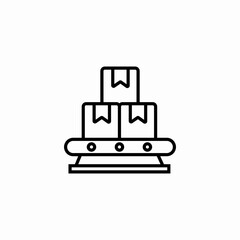 packages conveyor icon sign vector