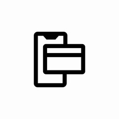 phone bank card icon sign vector