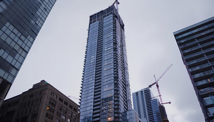 Obraz premium Tower crane and building under construction