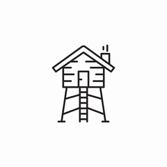 stilt house icon sign vector