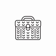 woven basket  bag icon sign vector