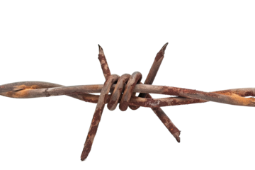 Criminal Black Grunge Barbed Wire Close Up Rusty Old Dilapidated