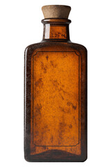High detailed vintage bottle isolated on transparent background.  Whiskey bottle cutout. PNG.