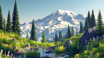 Sunset over the mountain