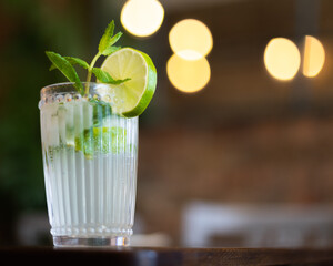 Mojito cocktail with lime