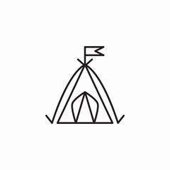 camping tent icon sign vector