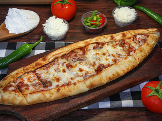 cubed meat and cheese pita