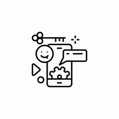 phone social media icon sign vector