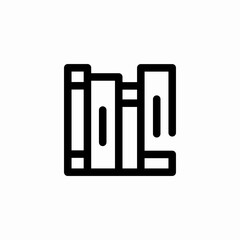 shelf books icon sign vector