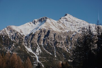 Snow-Capped Peaks on a Clear Winter Day