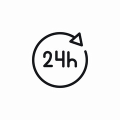 24 hours working icon sign vector