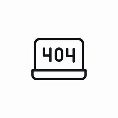 404 error laptop icon sign vector