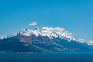 snow on the top of mountain