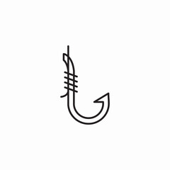 fishing hook icon sign vector