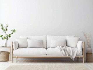 White Sofa Minimalist Living Room Decor