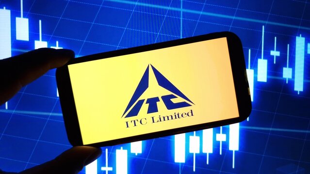 Konskie, Poland - November 18, 2024: ITC Limited company logo displayed on mobile phone
