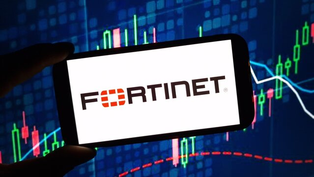 Konskie, Poland - November 18, 2024: Fortinet company logo displayed on mobile phone