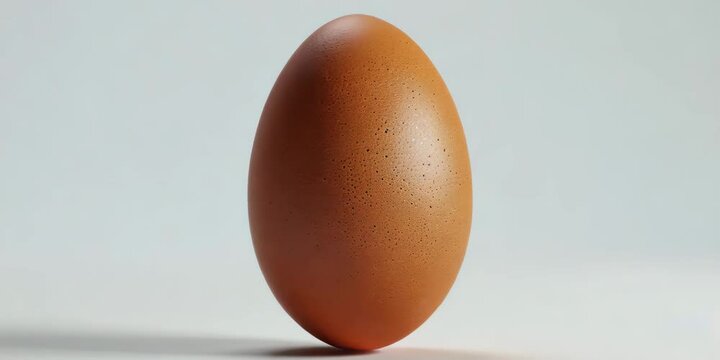 Single brown egg, white background, 4K Video