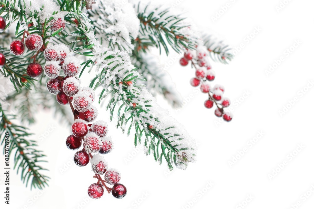Poster a close-up shot of a tree branch covered in snow, great for winter-themed images or as a symbol of s