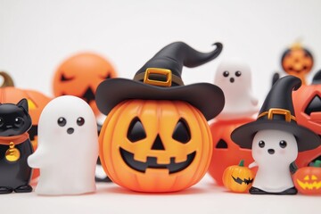 Obraz premium A group of Halloween-themed figurines sit together, perfect for decorating or storytelling