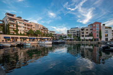 Town of Tivat scenic destination yachting harbor view, Montenegro coastline