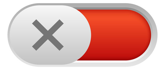 Turn off element. Realistic plastic ui slider