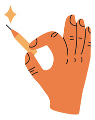 Creative artist hand hold pencil. Drawing tool