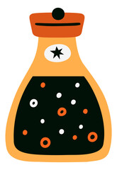 Soy sauce bottle icon. Cute japanese food symbol