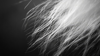 Fototapeta premium Abstract close-up of white fur, showcasing the delicate texture and soft flow of the fibers.