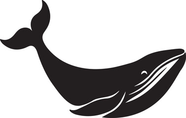 Whale icon design silhouette vector art illustration on a white background