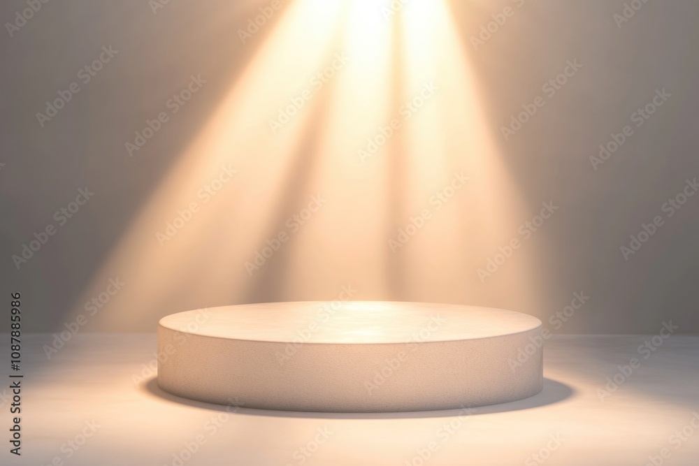 Aufkleber a white platform with light emanating from it