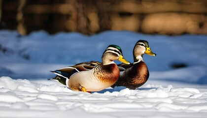 ducks in the snow