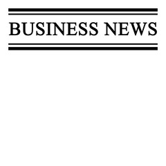 Newspaper article. Title Business News and empty space on white background