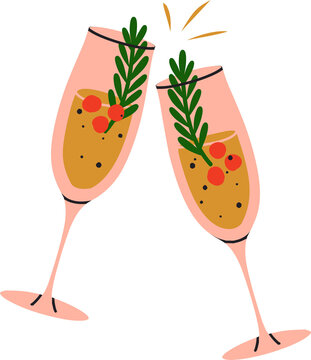 Festive glasses composition.Champagne or another fizzy beverage