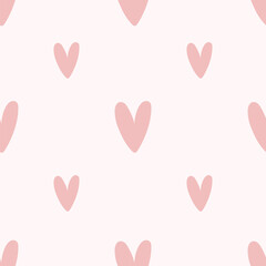 Cute seamless pattern with small hearts. Vector Pastel background. Valentines day and love