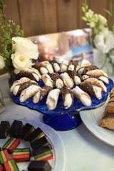 Tray of Cannolis on Dessert Table