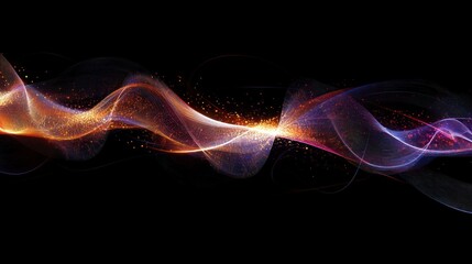 Abstract Glowing Wave Energy Flow, Digital Art