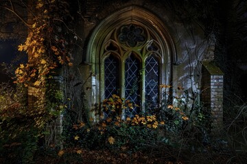 Fototapeta premium A historic building featuring a beautiful stained glass window