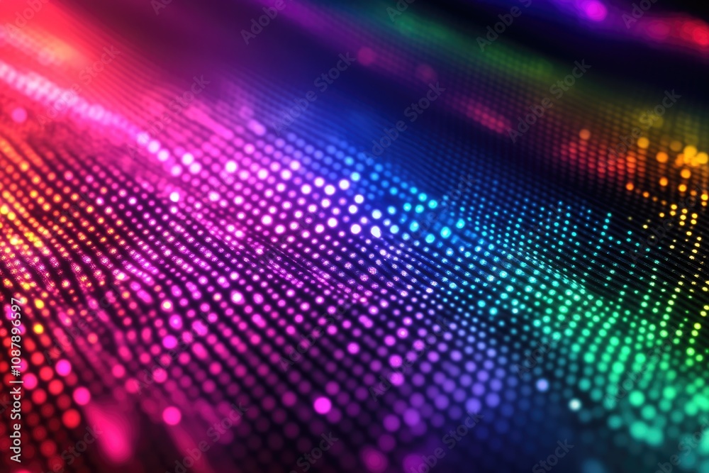 Poster a close-up shot of a vibrant colorful background with twinkling lights